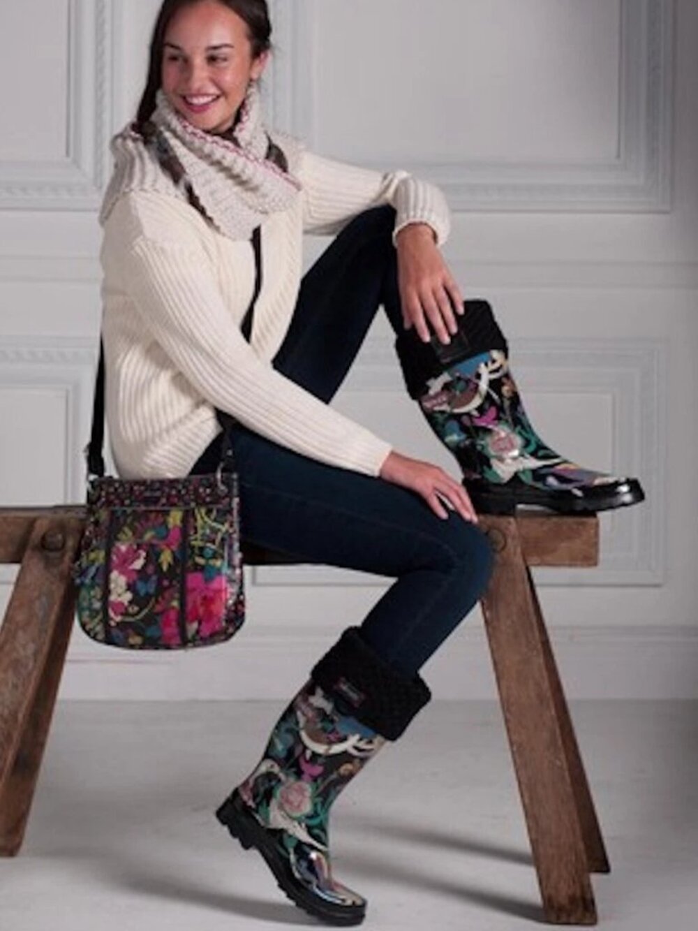 ✨NEW Sakroots SACK Rain Boots Farm RHYTHM Nature Hunter Rio+ Removble Fur Inser